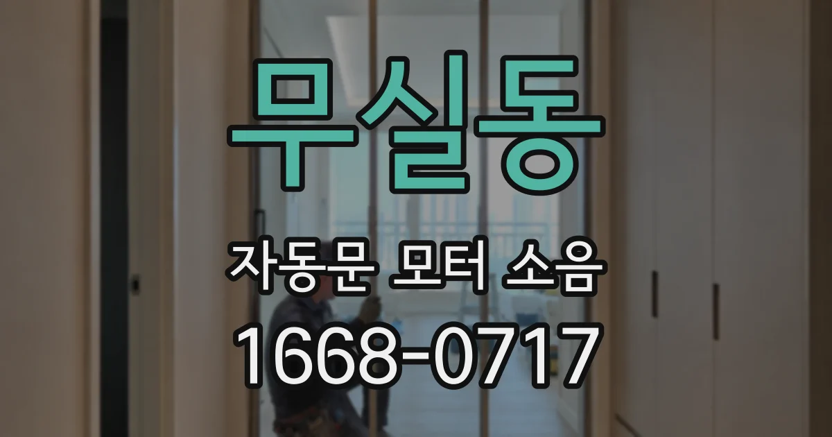 무실동 자동문 모터 소음