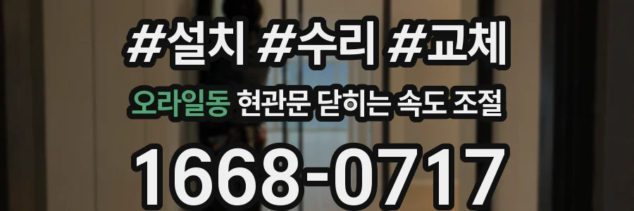 오라일동 현관문 닫히는 속도 조절