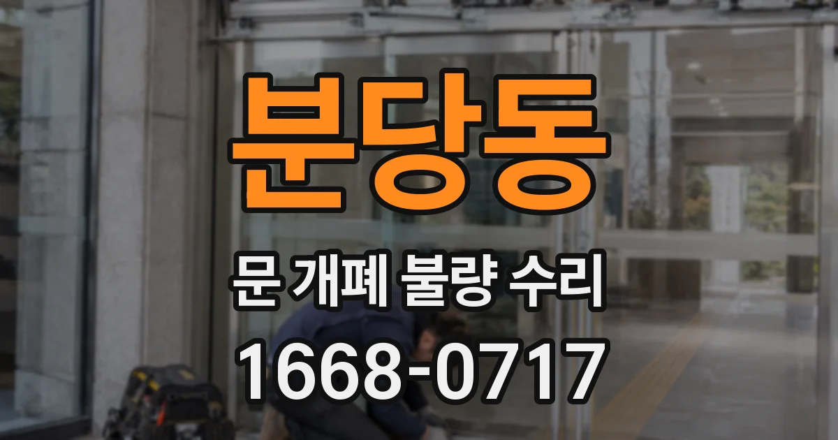 분당동 문 개폐 불량 수리