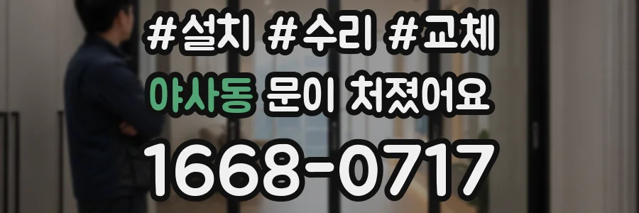 야사동 문이 처졌어요