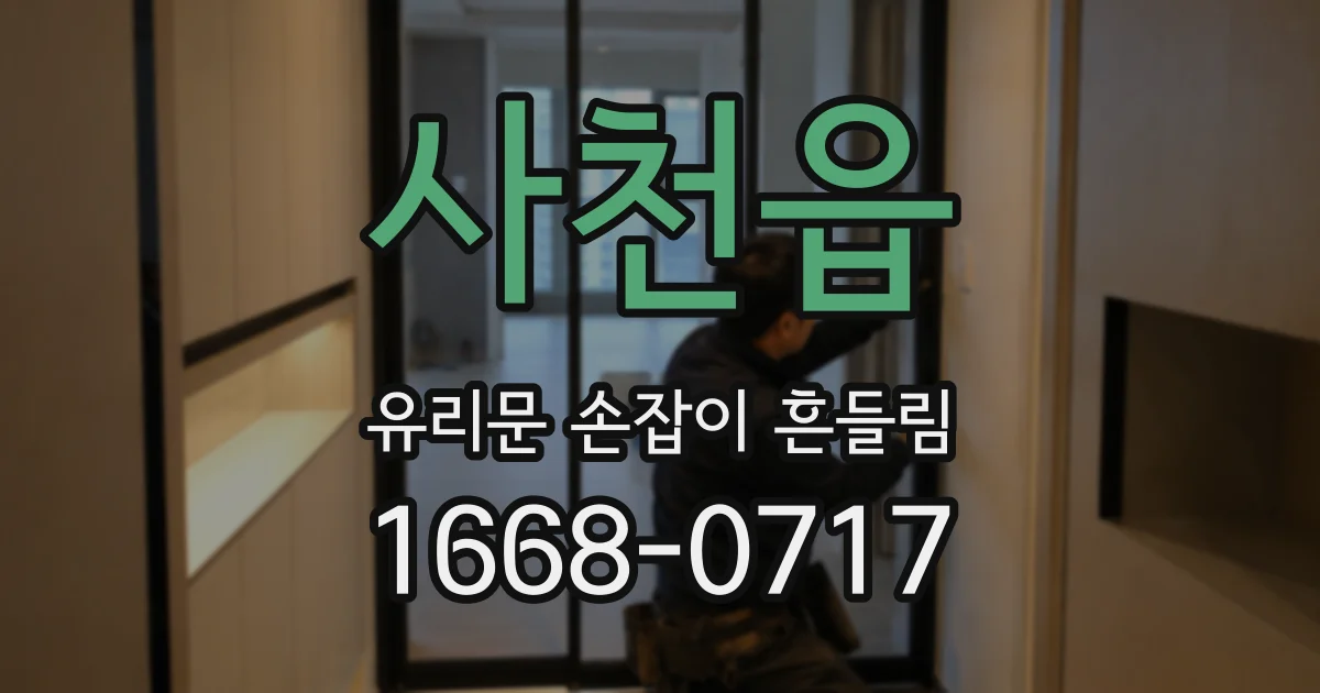 사천읍 유리문 손잡이 흔들림