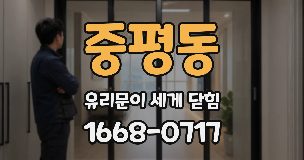 중평동 유리문이 세게 닫힘