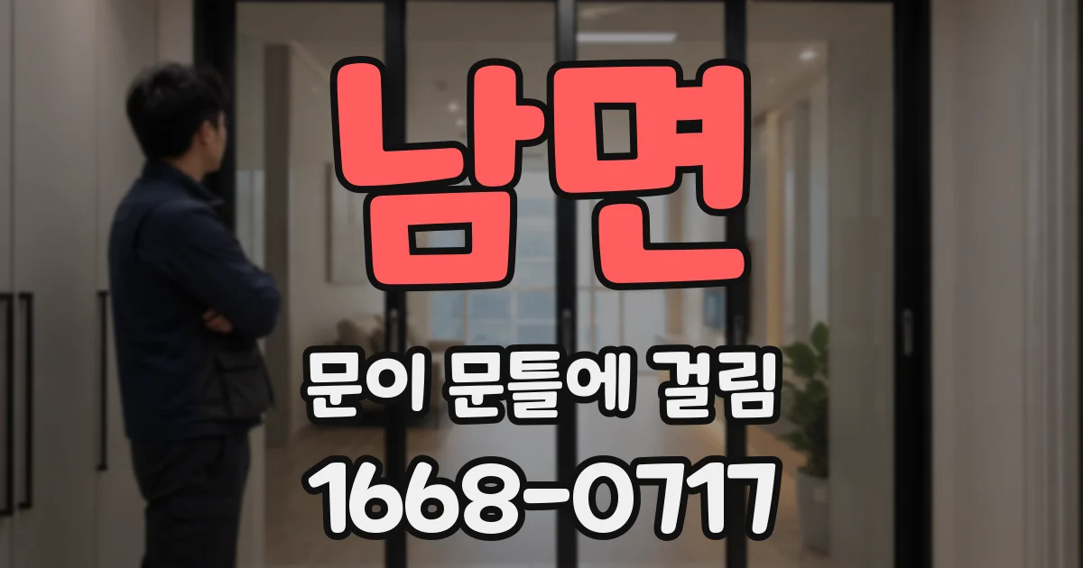 남면 문이 문틀에 걸림