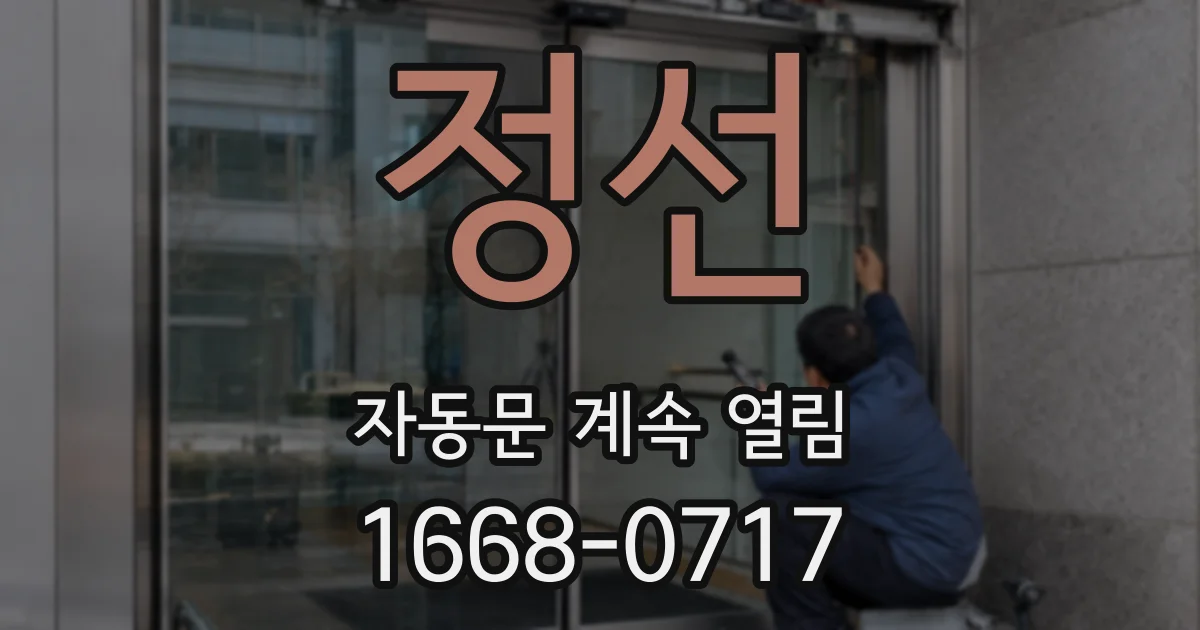 정선 자동문 계속 열림