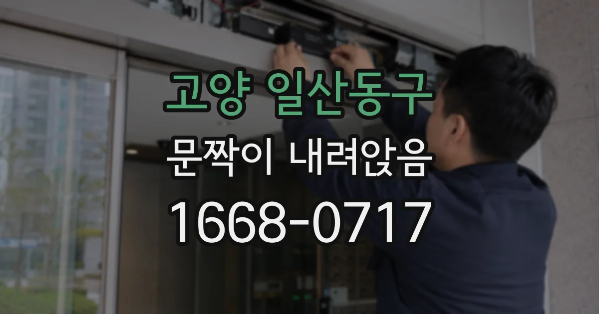 고양 일산동구 문짝이 내려앉음