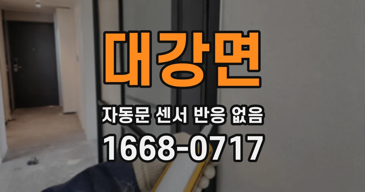 대강면 자동문 센서 반응 없음