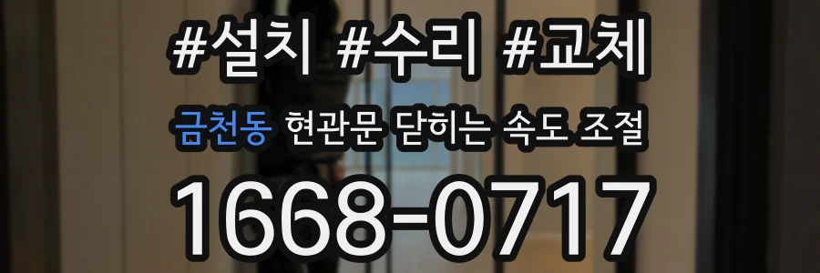금천동 현관문 닫히는 속도 조절