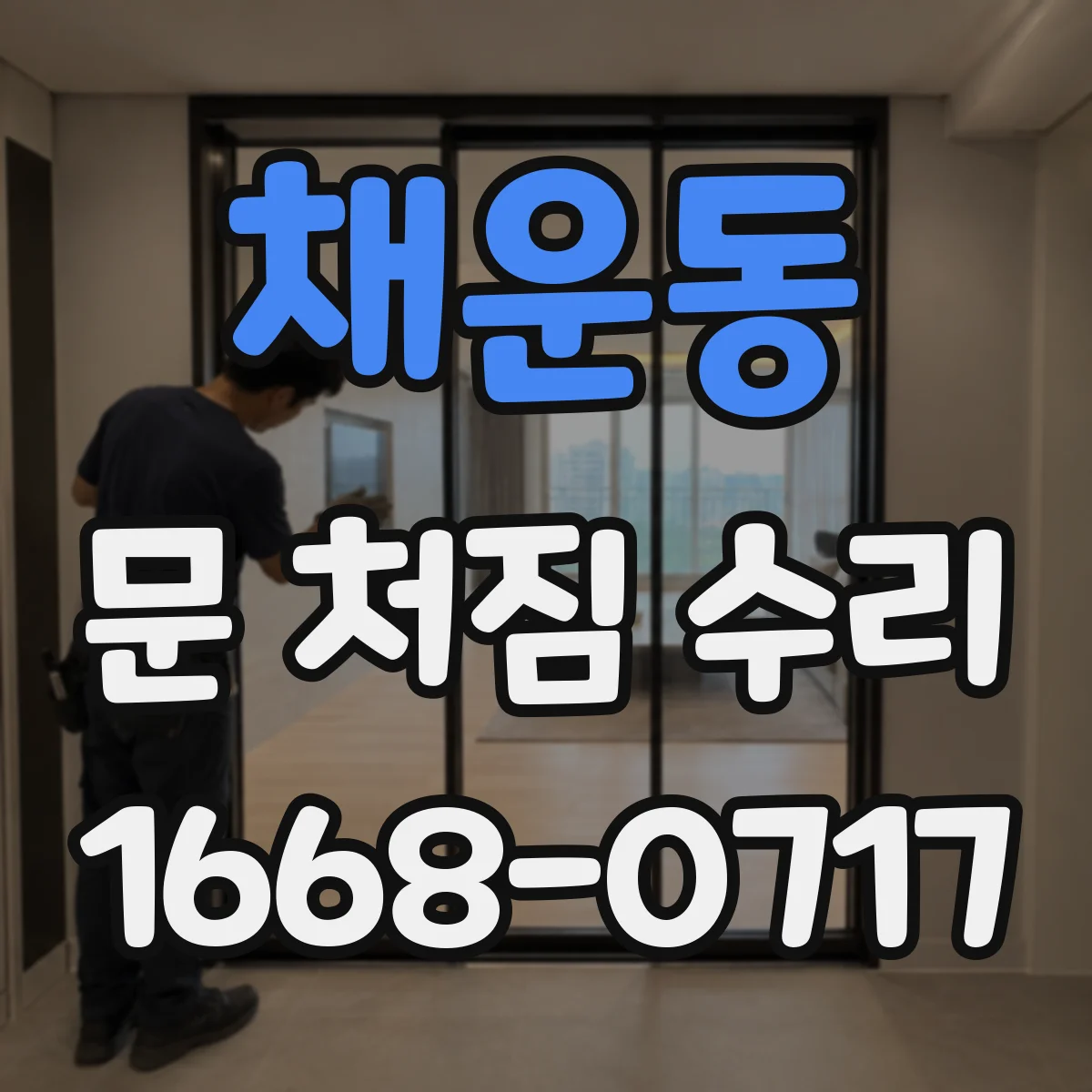 채운동 문 처짐 수리