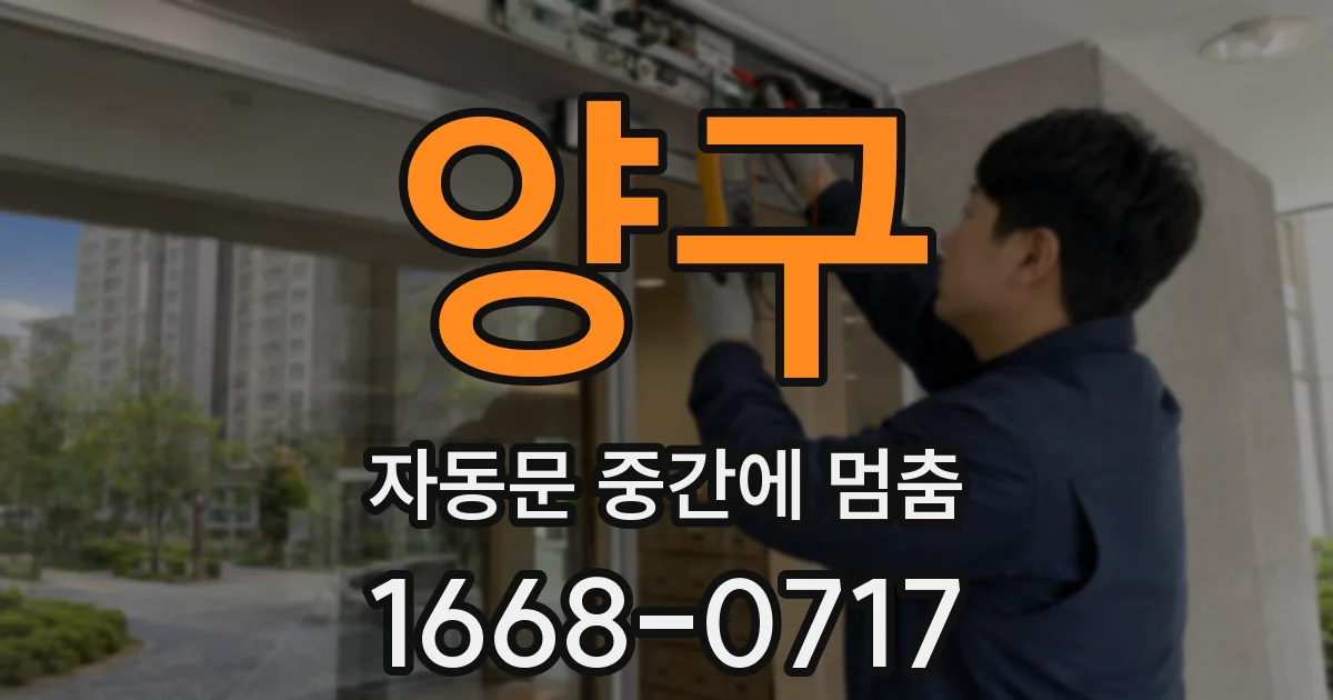 양구 자동문 중간에 멈춤