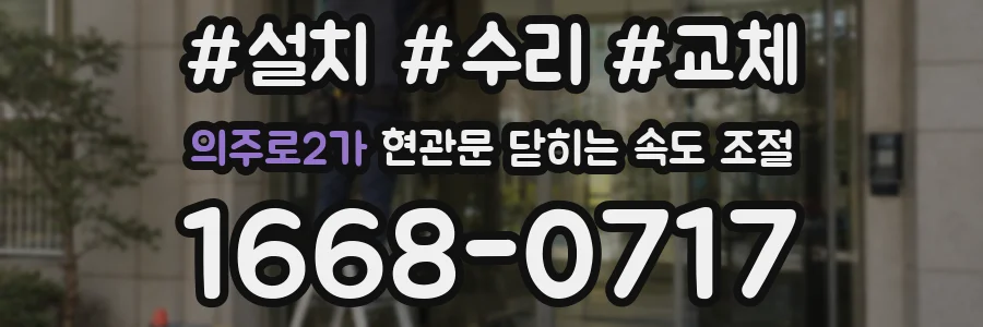 의주로2가 현관문 닫히는 속도 조절