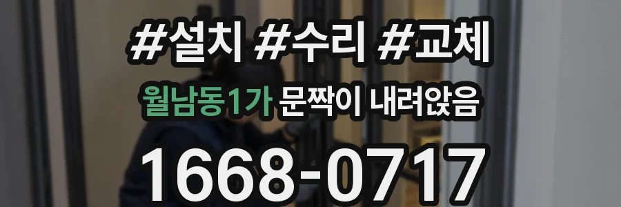 월남동1가 문짝이 내려앉음