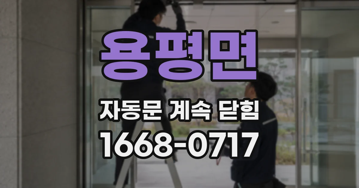 용평면 자동문 계속 닫힘