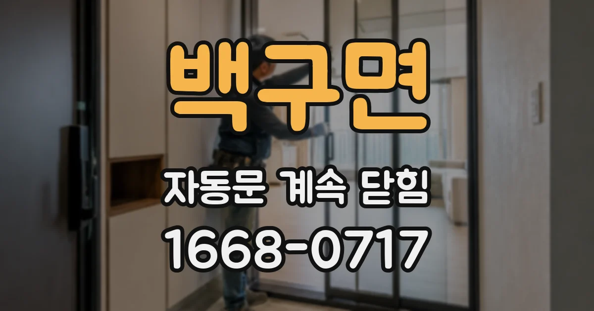 백구면 자동문 계속 닫힘