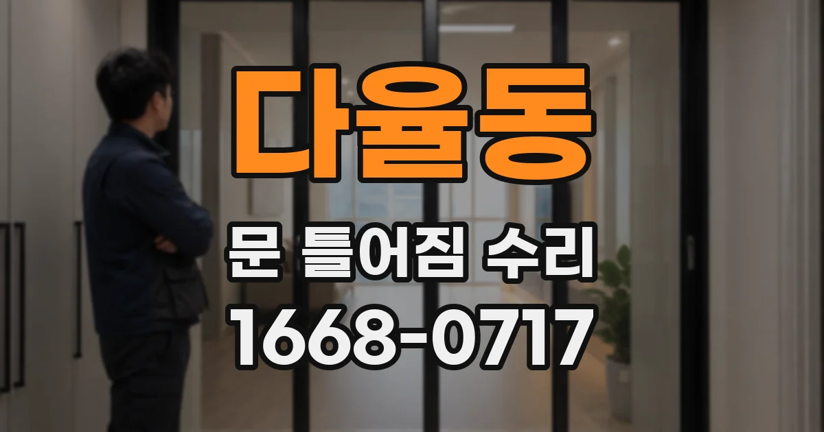 다율동 문 틀어짐 수리