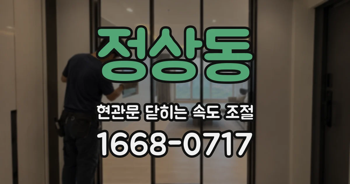 정상동 현관문 닫히는 속도 조절