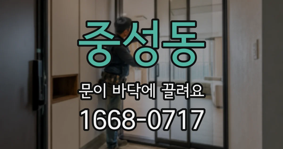 중성동 문이 바닥에 끌려요