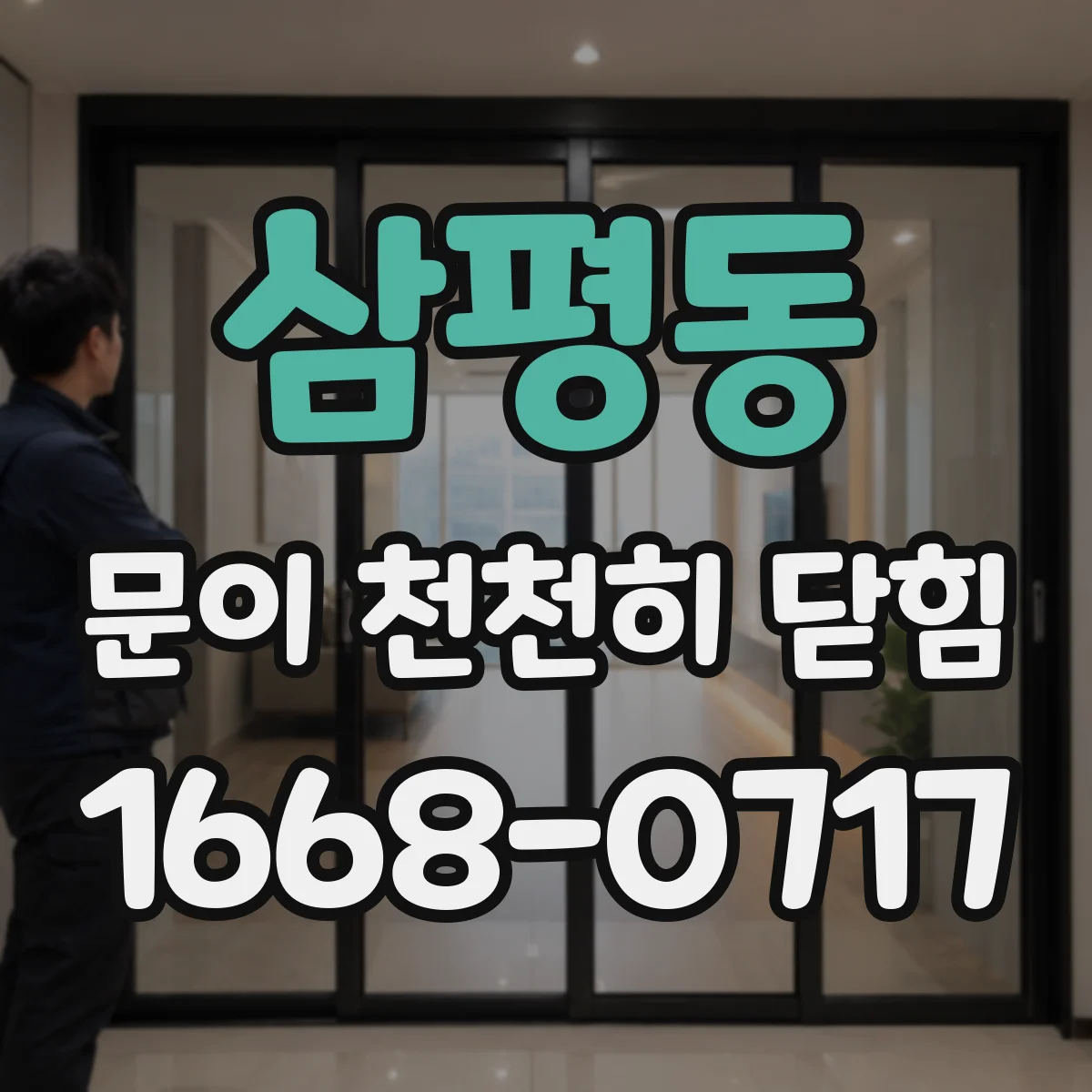 삼평동 문이 천천히 닫힘