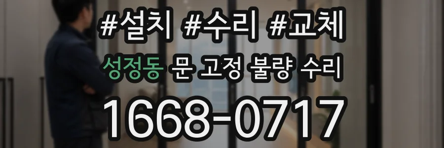 성정동 문 고정 불량 수리