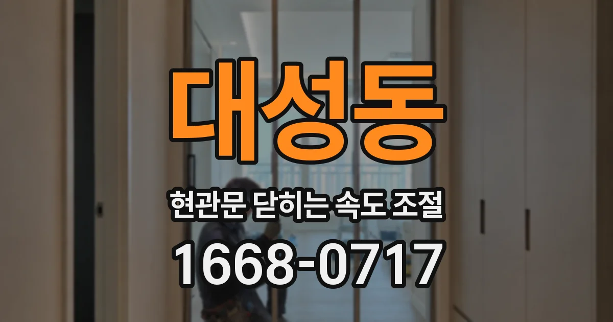 대성동 현관문 닫히는 속도 조절