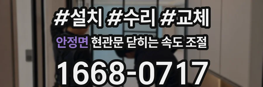 안정면 현관문 닫히는 속도 조절