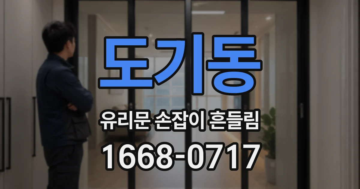 도기동 유리문 손잡이 흔들림