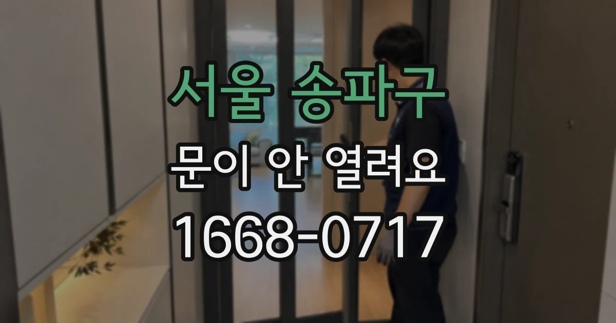 서울 송파구 문이 안 열려요