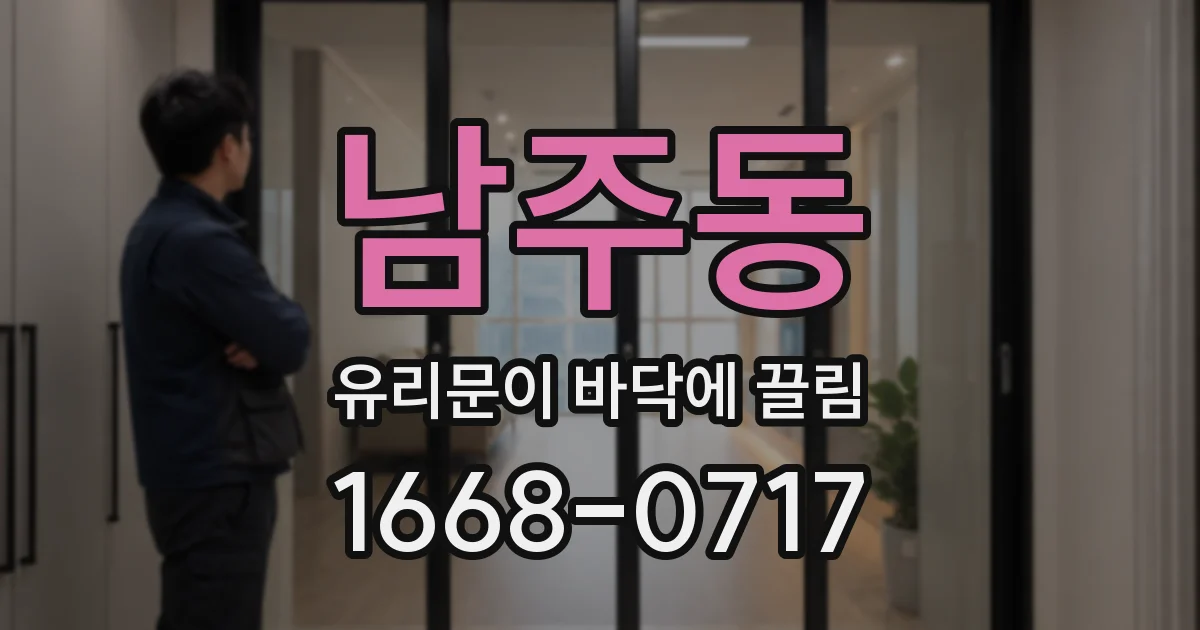 남주동 유리문이 바닥에 끌림