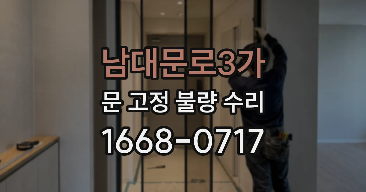남대문로3가 문 고정 불량 수리