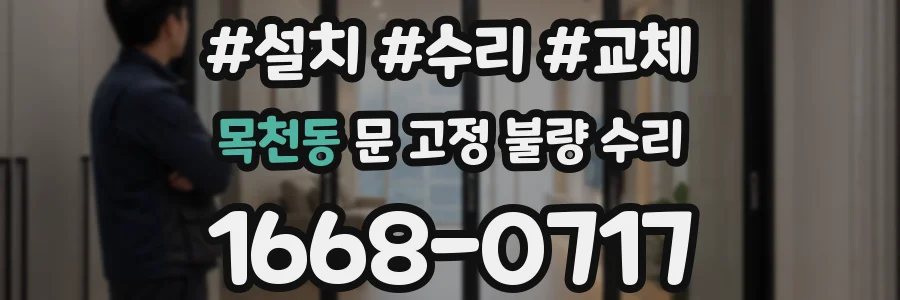 목천동 문 고정 불량 수리