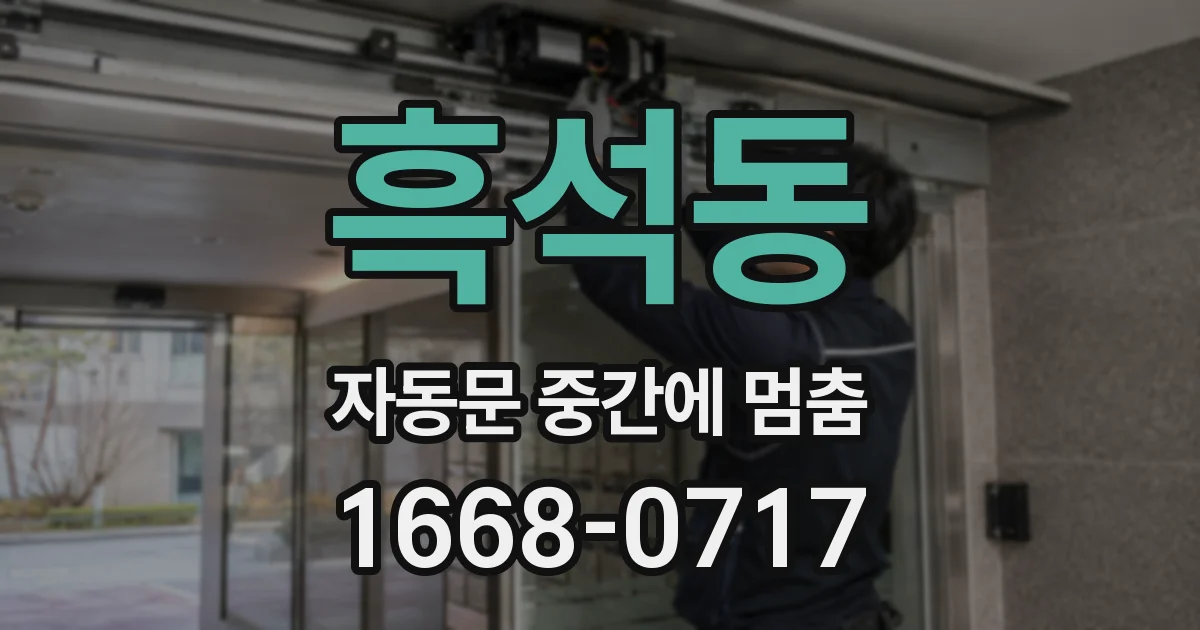 흑석동 자동문 중간에 멈춤