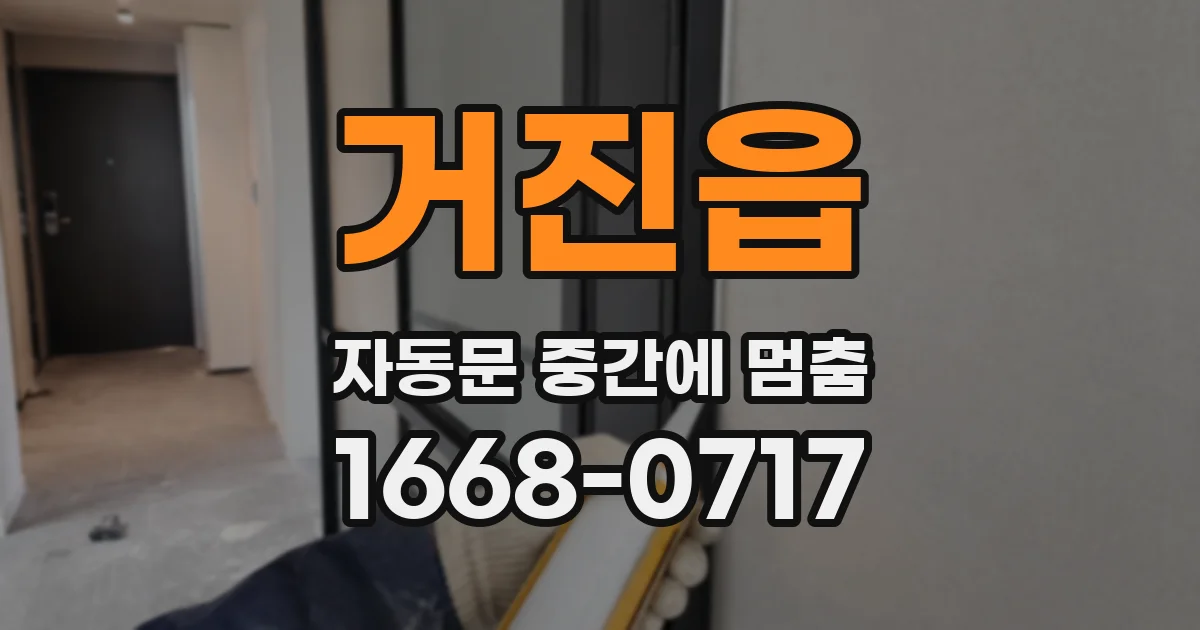 거진읍 자동문 중간에 멈춤