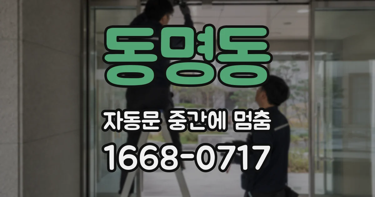 동명동 자동문 중간에 멈춤