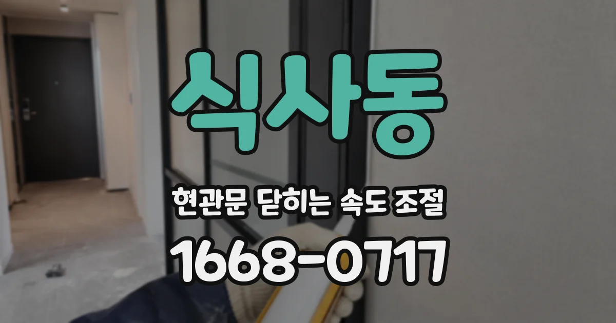식사동 현관문 닫히는 속도 조절