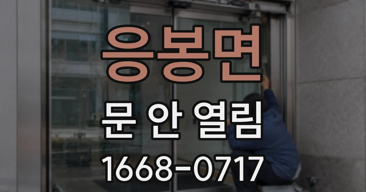 응봉면 문 안 열림