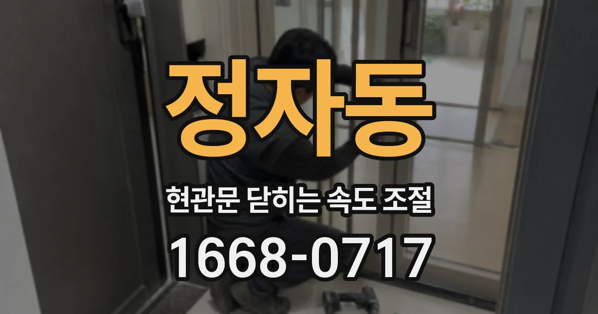 정자동 현관문 닫히는 속도 조절