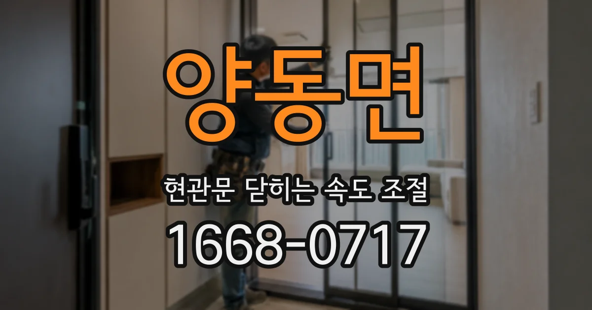 양동면 현관문 닫히는 속도 조절