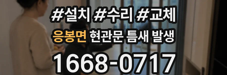 응봉면 현관문 틈새 발생
