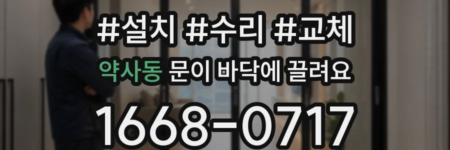약사동 문이 바닥에 끌려요