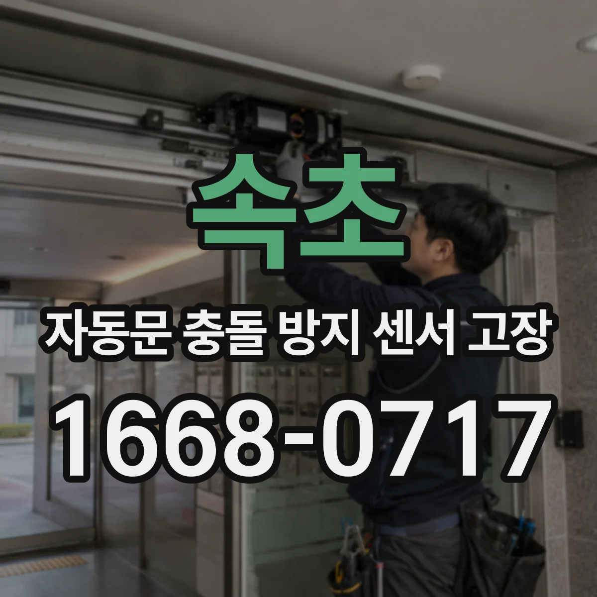 속초 자동문 충돌 방지 센서 고장
