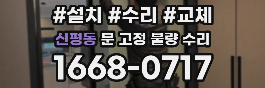 신평동 문 고정 불량 수리
