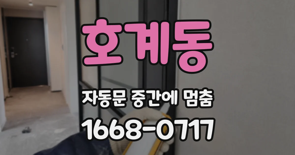 호계동 자동문 중간에 멈춤
