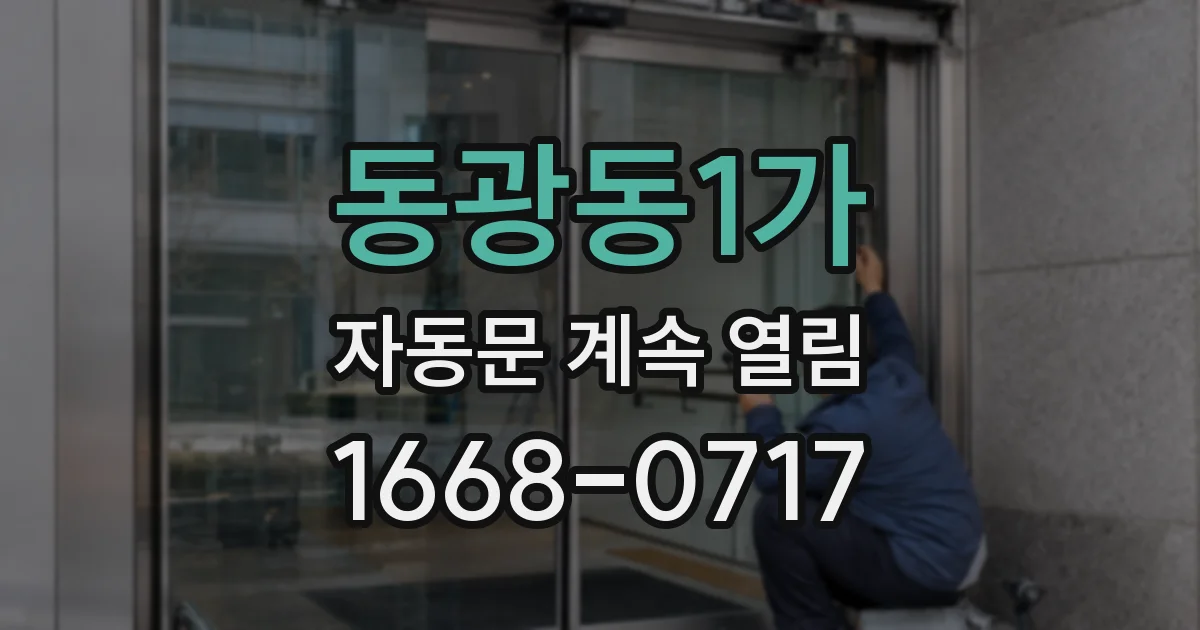 동광동1가 자동문 계속 열림