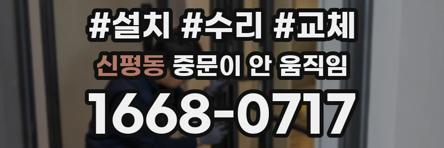신평동 중문이 안 움직임