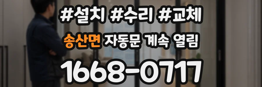 송산면 자동문 계속 열림