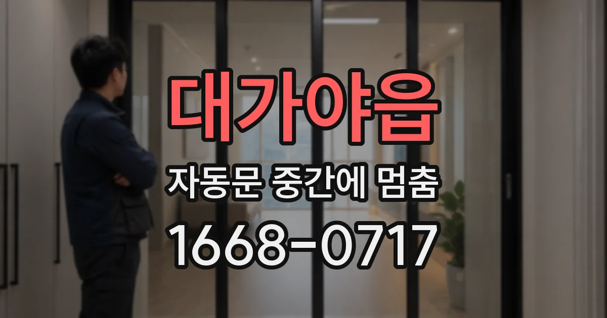 대가야읍 자동문 중간에 멈춤