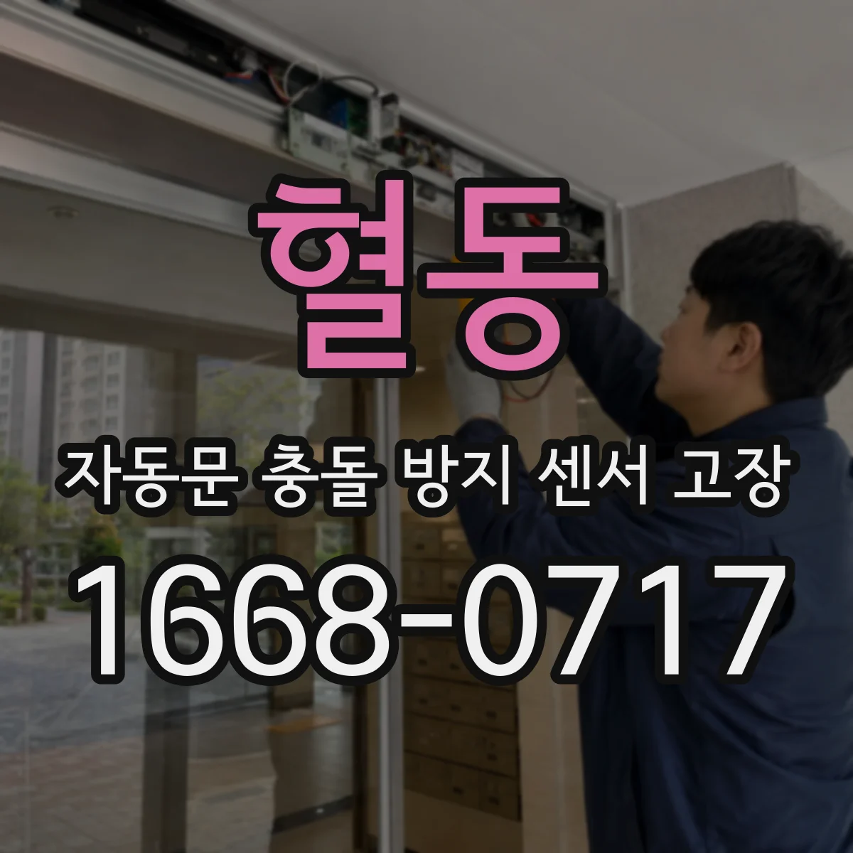 혈동 자동문 충돌 방지 센서 고장