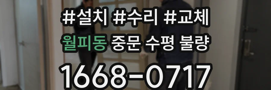 월피동 중문 수평 불량