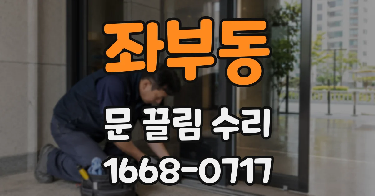 좌부동 문 끌림 수리
