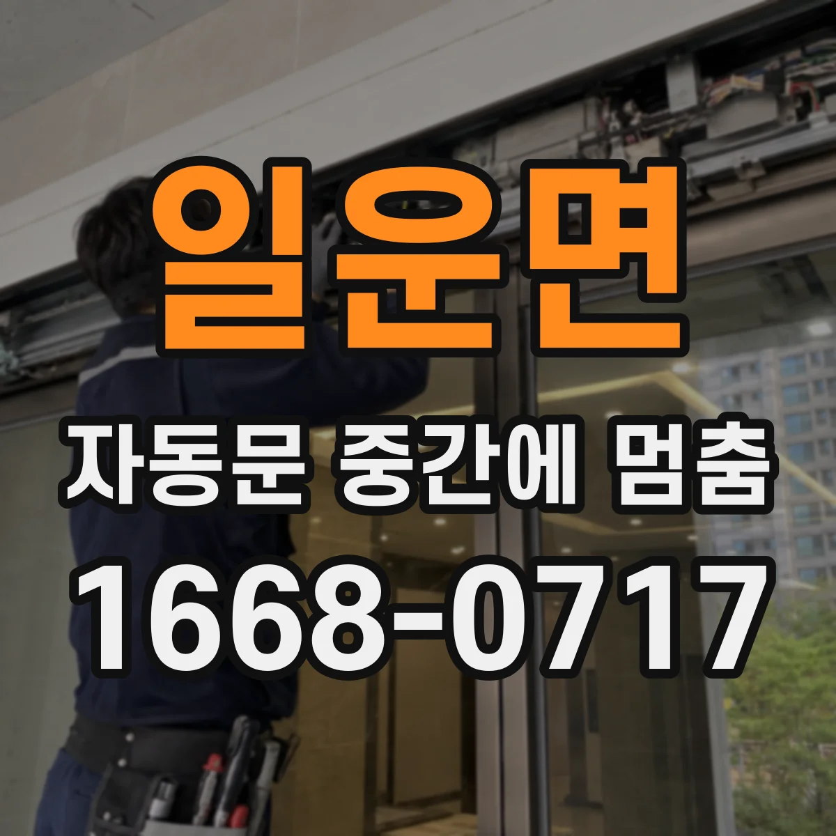일운면 자동문 중간에 멈춤
