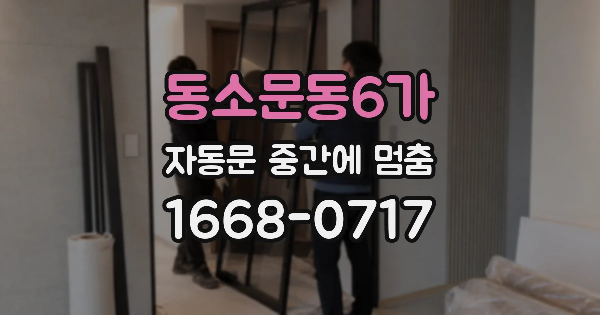 동소문동6가 자동문 중간에 멈춤